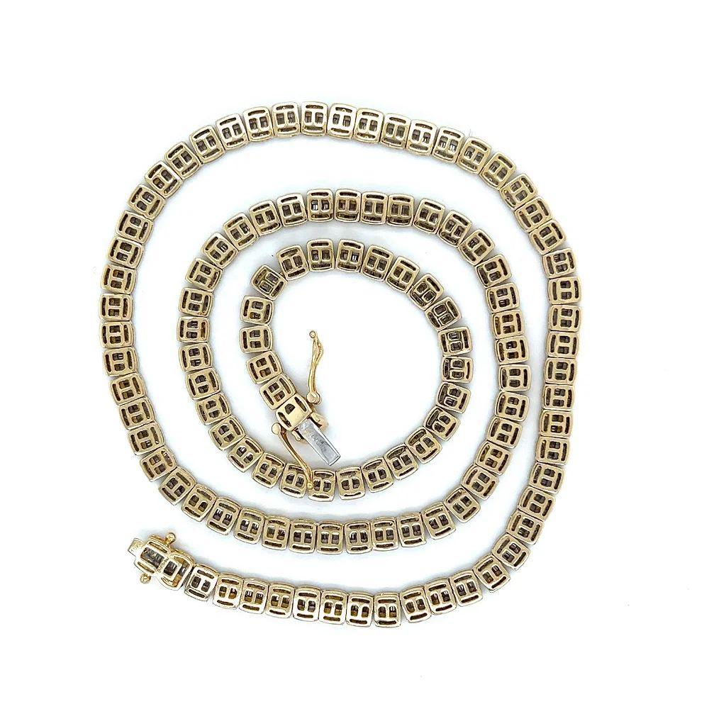 Modern Vintage Diamond Illusion Set Johnny Dang Designer Gold Statement Necklace For Sale