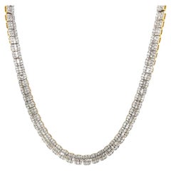 Vintage Diamond Illusion Set Johnny Dang Designer Gold Statement Necklace