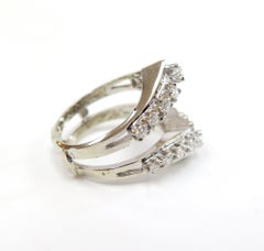 Vintage Diamond Insert Ring or Ring Guard Wrap or 14 Karat White Gold