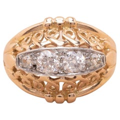 Diamant- Jarretiere-Ring mit Diamanten 