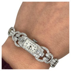 Vintage Diamond Ladies’ Watch – Platinum Case 
9ct White Gold Strap