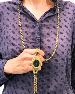 Vintage Diamond Longines Watch Pendant Bloodstone 18k Gold Chain Necklace