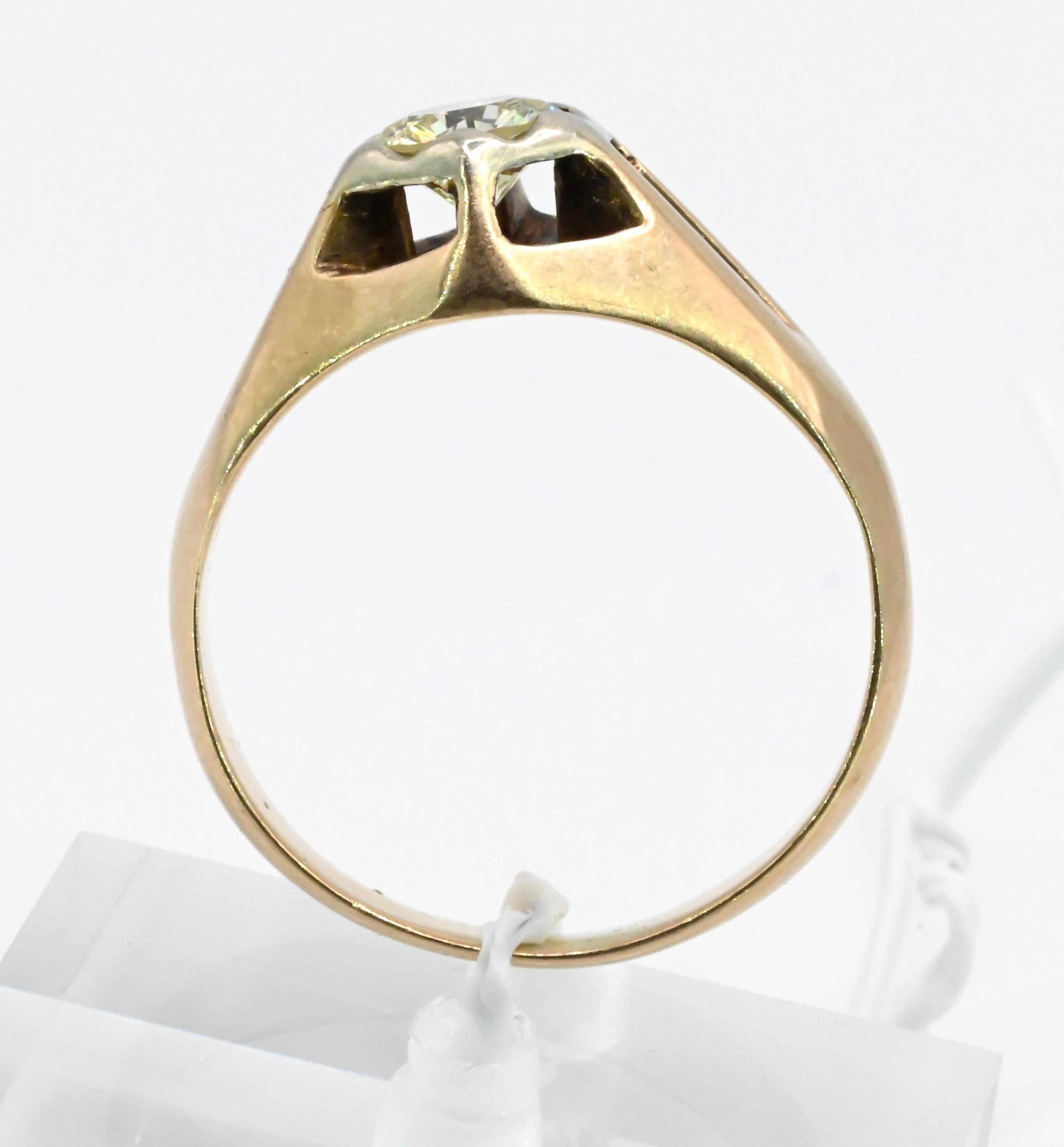 Vintage Diamond Men’s Ring 14K Yellow Gold For Sale at 1stDibs