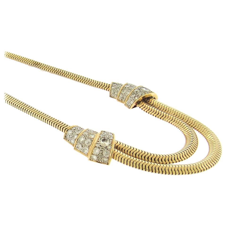 Round Cut Vintage Diamond Necklace