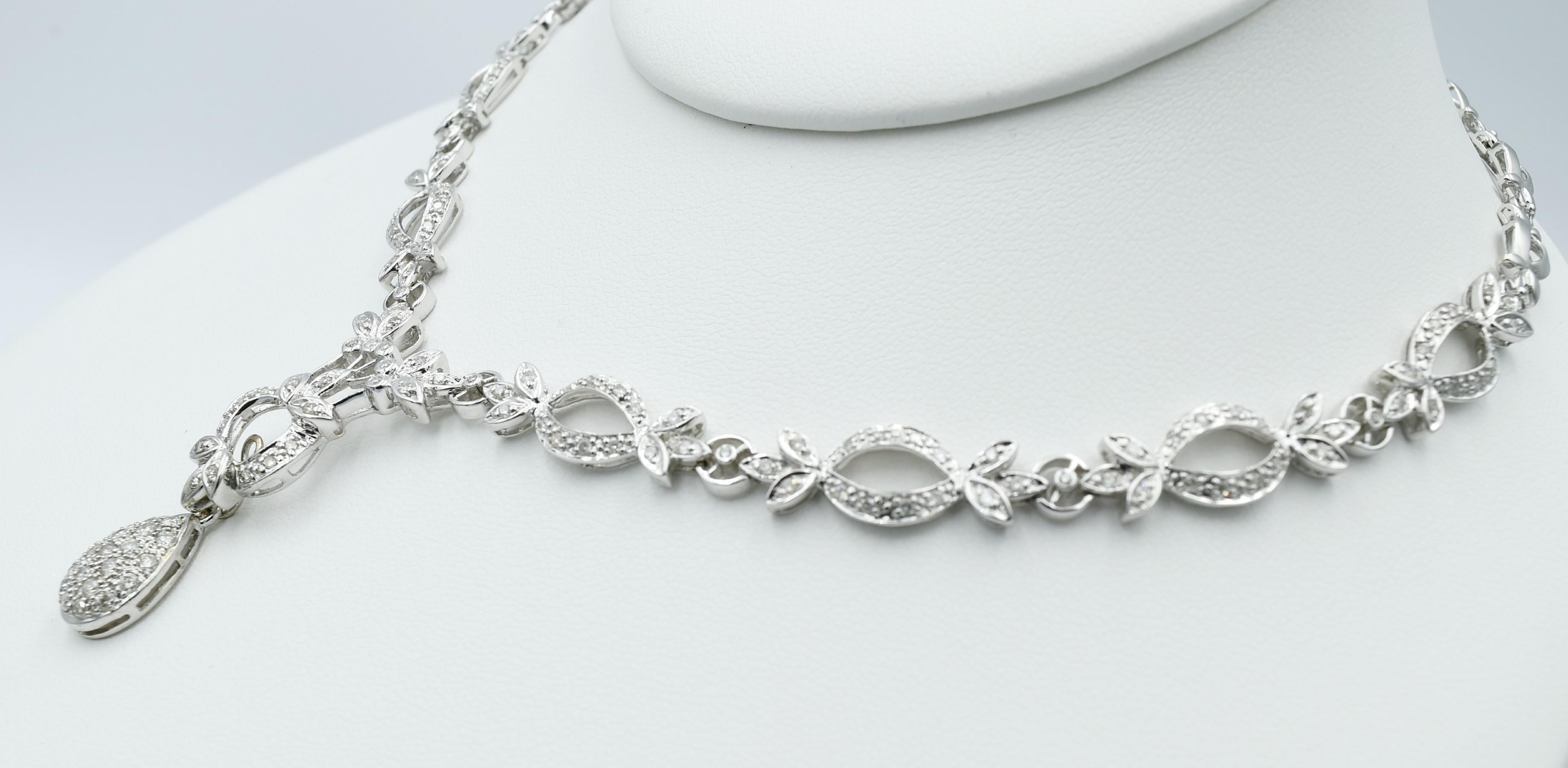 Art Nouveau Vintage Diamond Necklace For Sale
