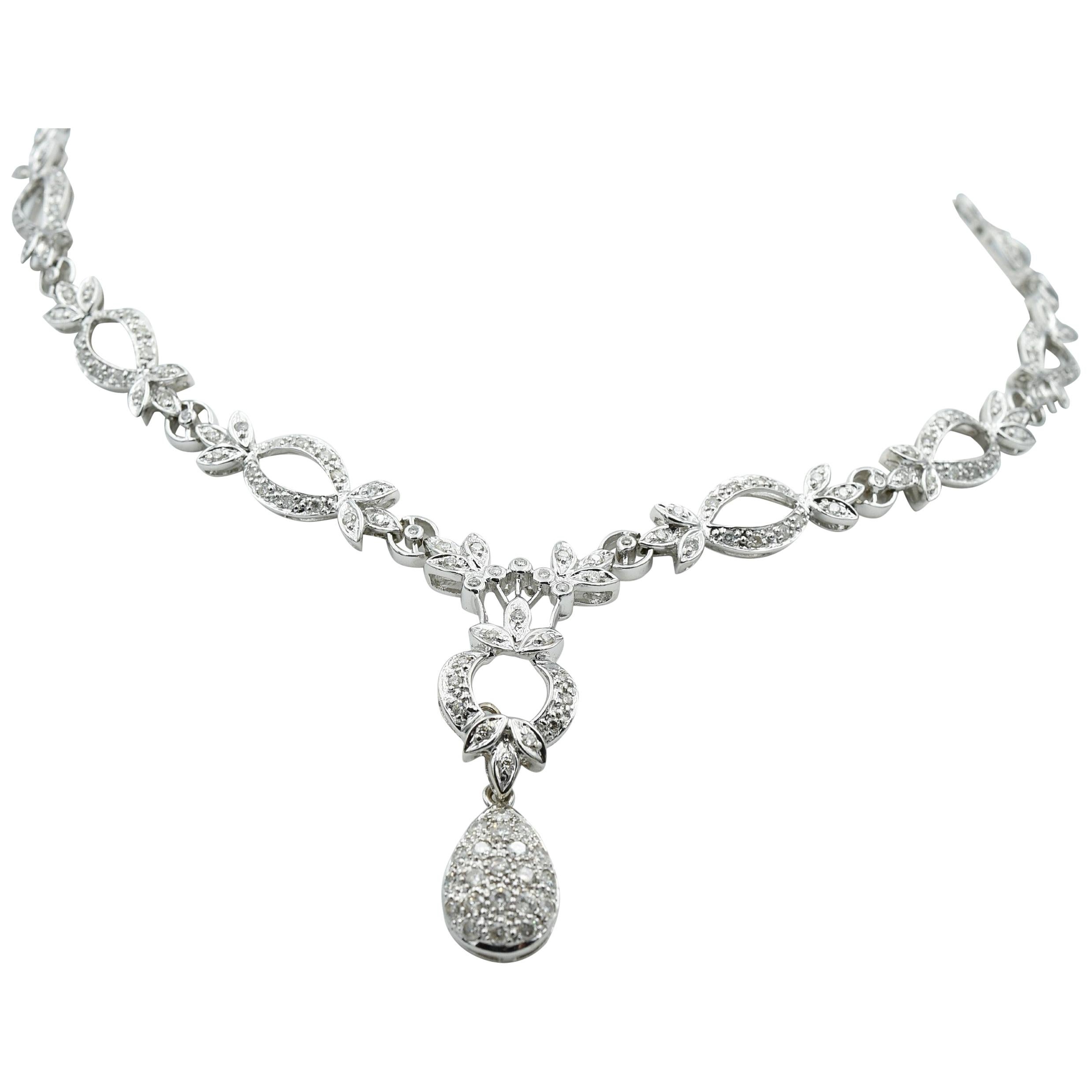 Vintage Diamond Necklace For Sale
