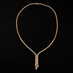 Vintage Diamond Neckligée Necklace 19.2K Yellow Gold Portuguese 20th Century