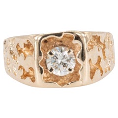 Vintage Diamond Nugget Ring in 14k Yellow Gold