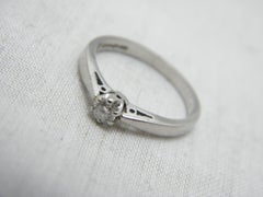 Vintage Diamond Palladium Solitaire Engagement Ring L1/2 6 950 Purity Heavy