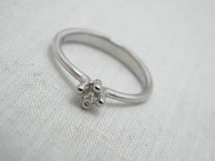 Vintage Diamond Palladium Solitaire Engagement Ring Size N 6.75 950 Purity
