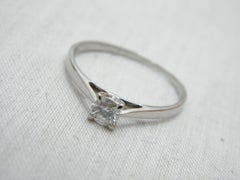 Vintage Diamond Palladium Solitaire Engagement Ring Size R 8.75 950 Purity