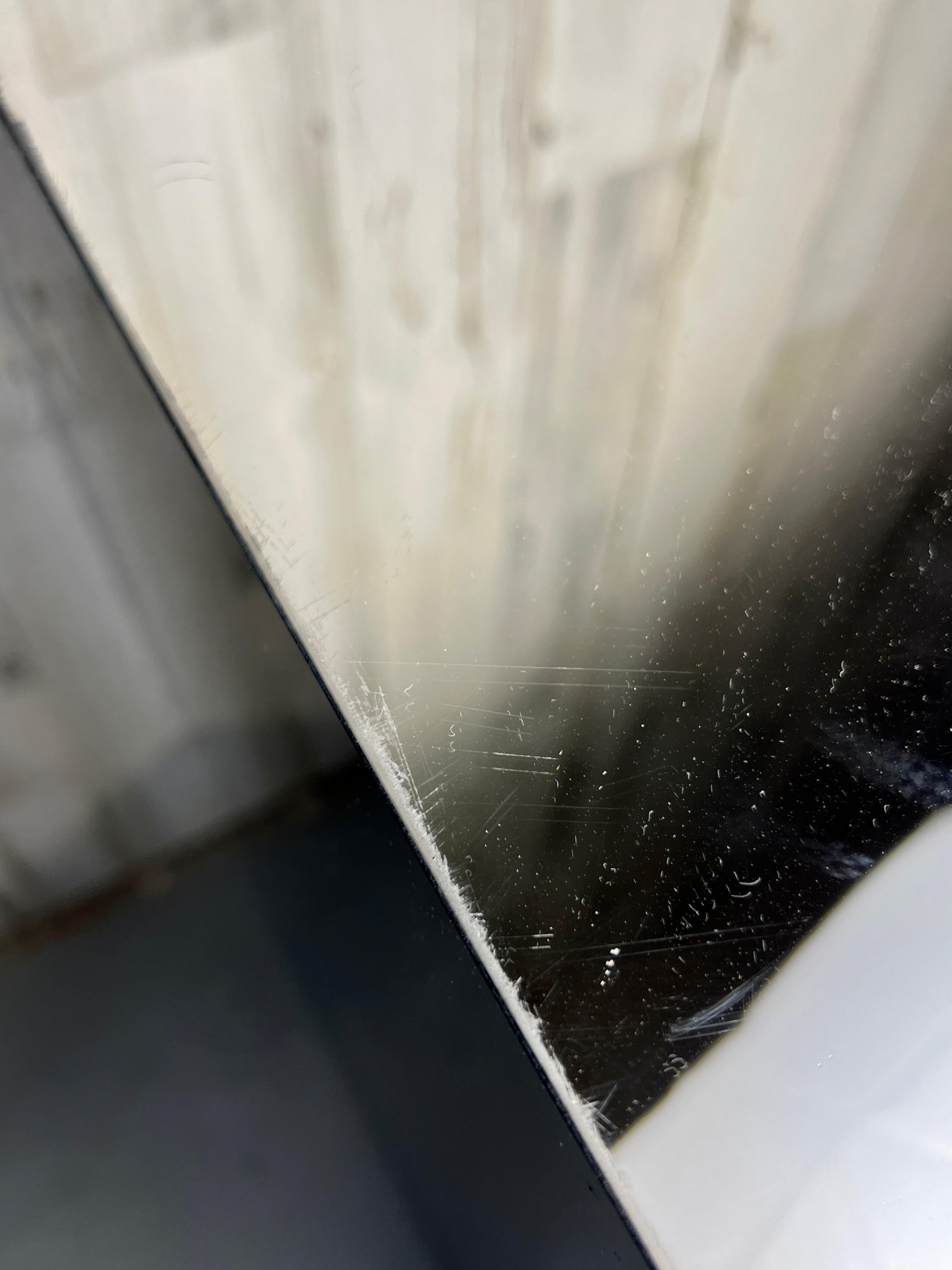 Vintage Diamond Pattern Bronze Mirrored Floating Night Stands For Sale