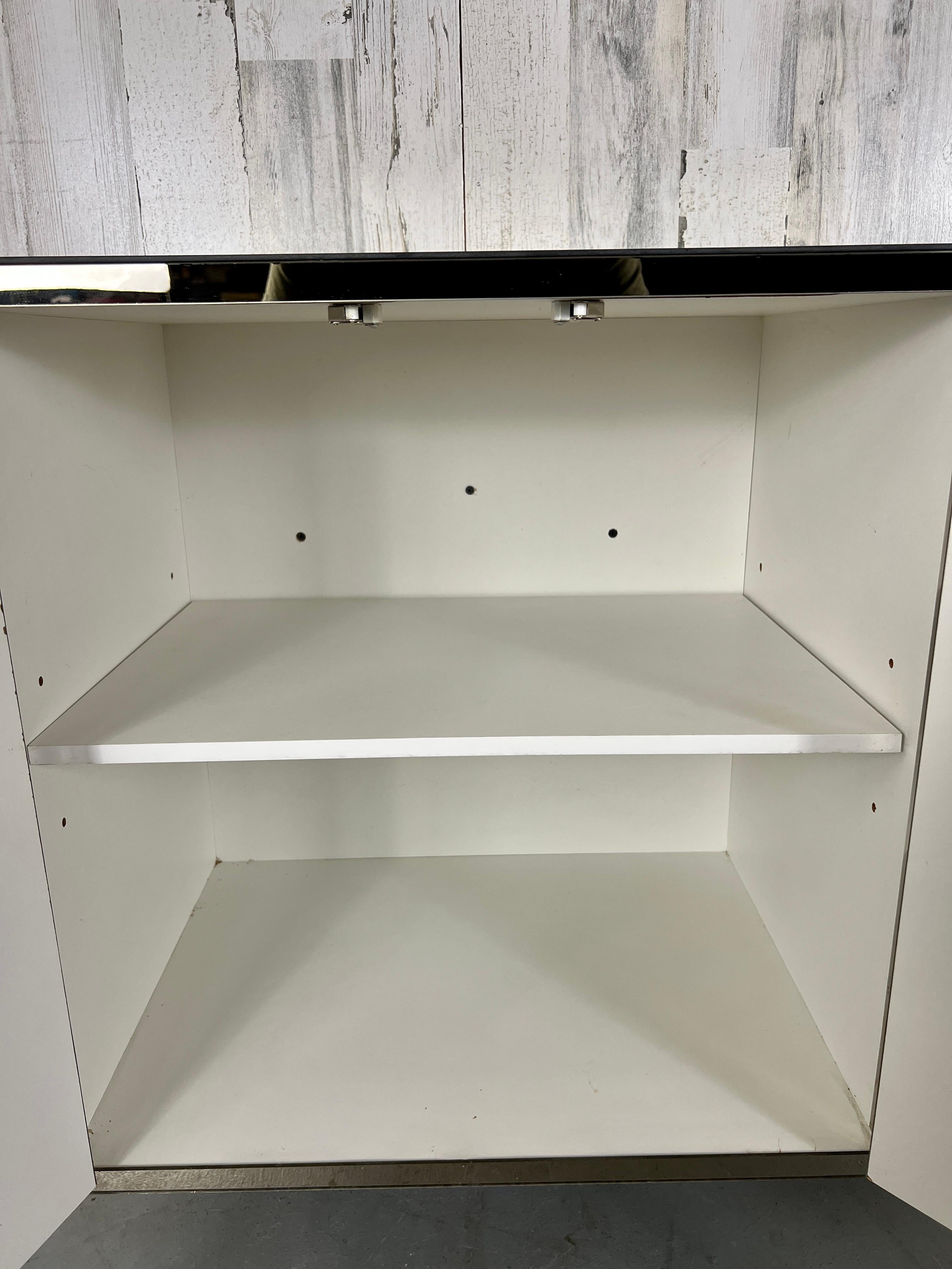 Vintage Diamond Pattern Bronze Mirrored Floating Night Stands For Sale