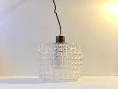 Vintage Diamond Pattern Glass Ceiling Lamp from Vitrika, 1960s
