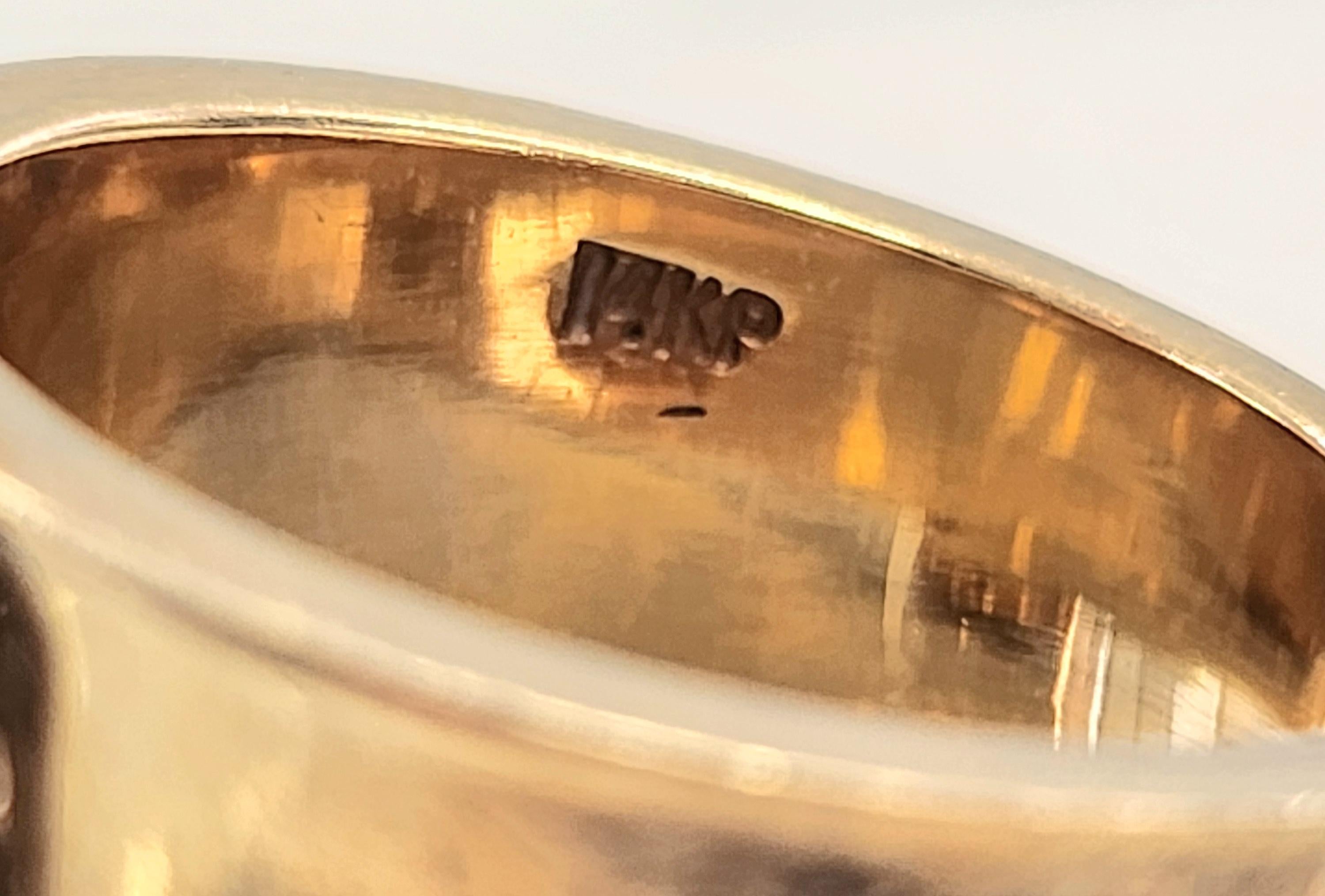 Vintage Diamond Pave Wide Band Modernist Cocktail Ring 14K Zwei-Ton-Gold im Angebot 1