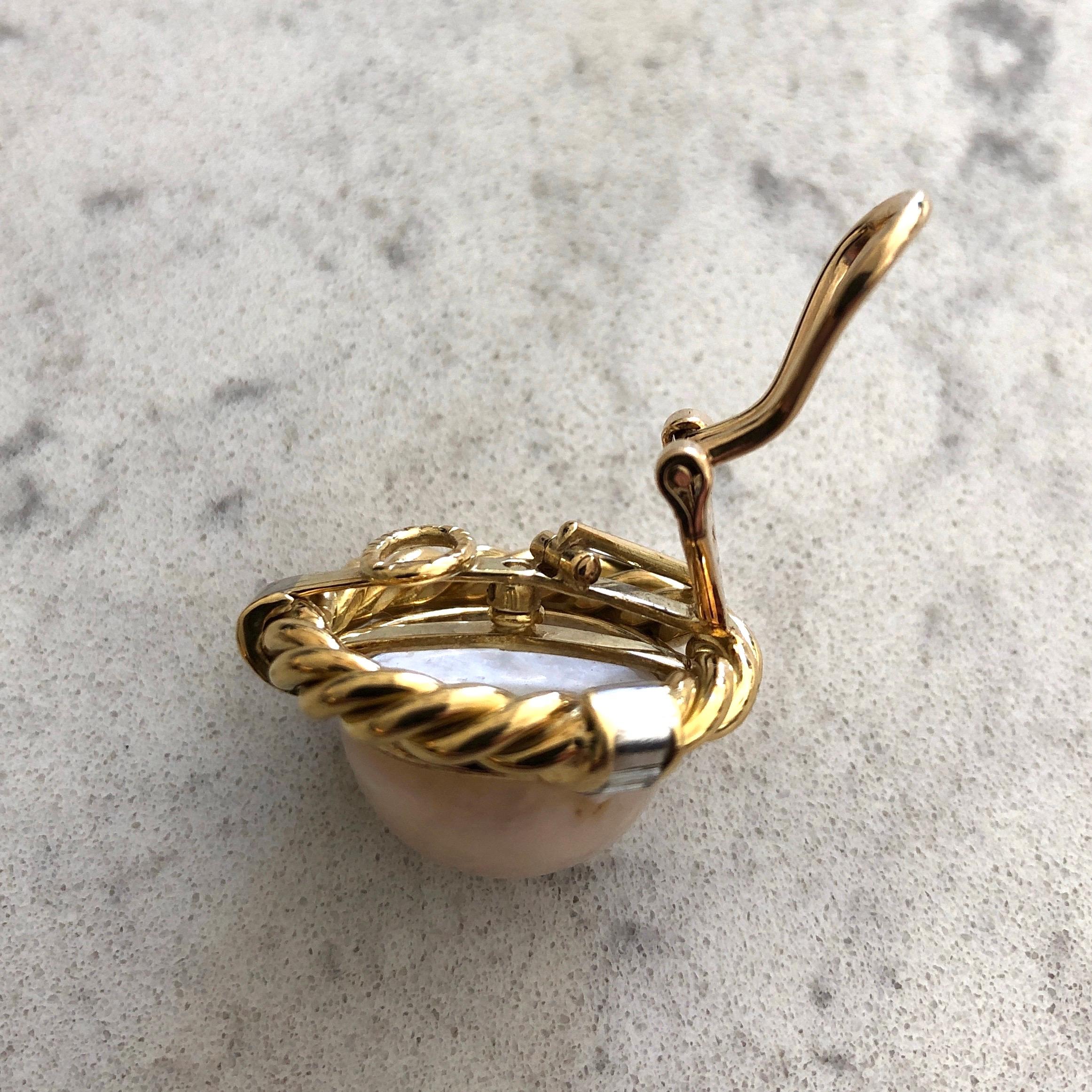Verwechselbare Ohrringe aus 14 Karat Gold mit Diamanten, Perlen, Lapis und 14 Karat Gold im Zustand „Gut“ im Angebot in Chipping Campden, GB