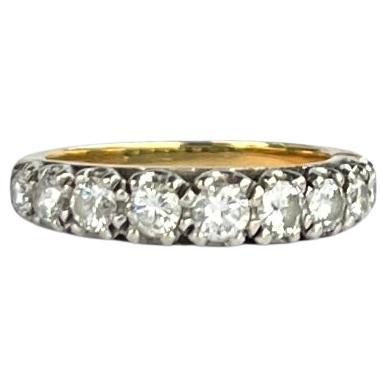 Vintage Diamond, Platinum and 18 Carat Gold Half Eternity Band