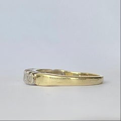 Vintage Diamond Platinum and 18 Carat Gold Ring