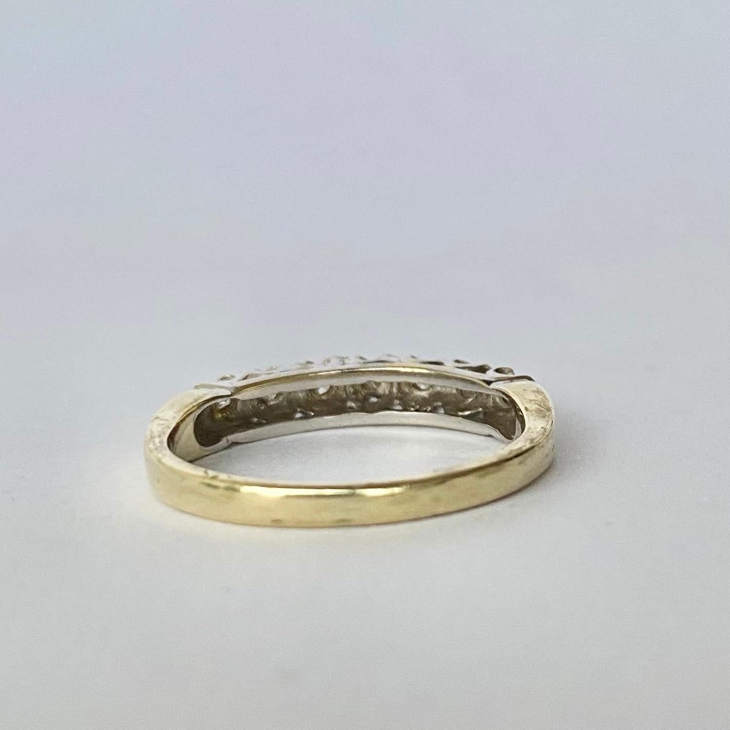 Diamant-Ring aus Platin und 18 Karat Gold (Moderne) im Angebot