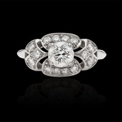 Vintage Diamond and Platinum Engagement Ring