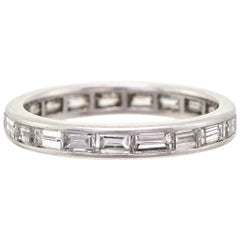 Art Deco Diamond Platinum Eternity Band
