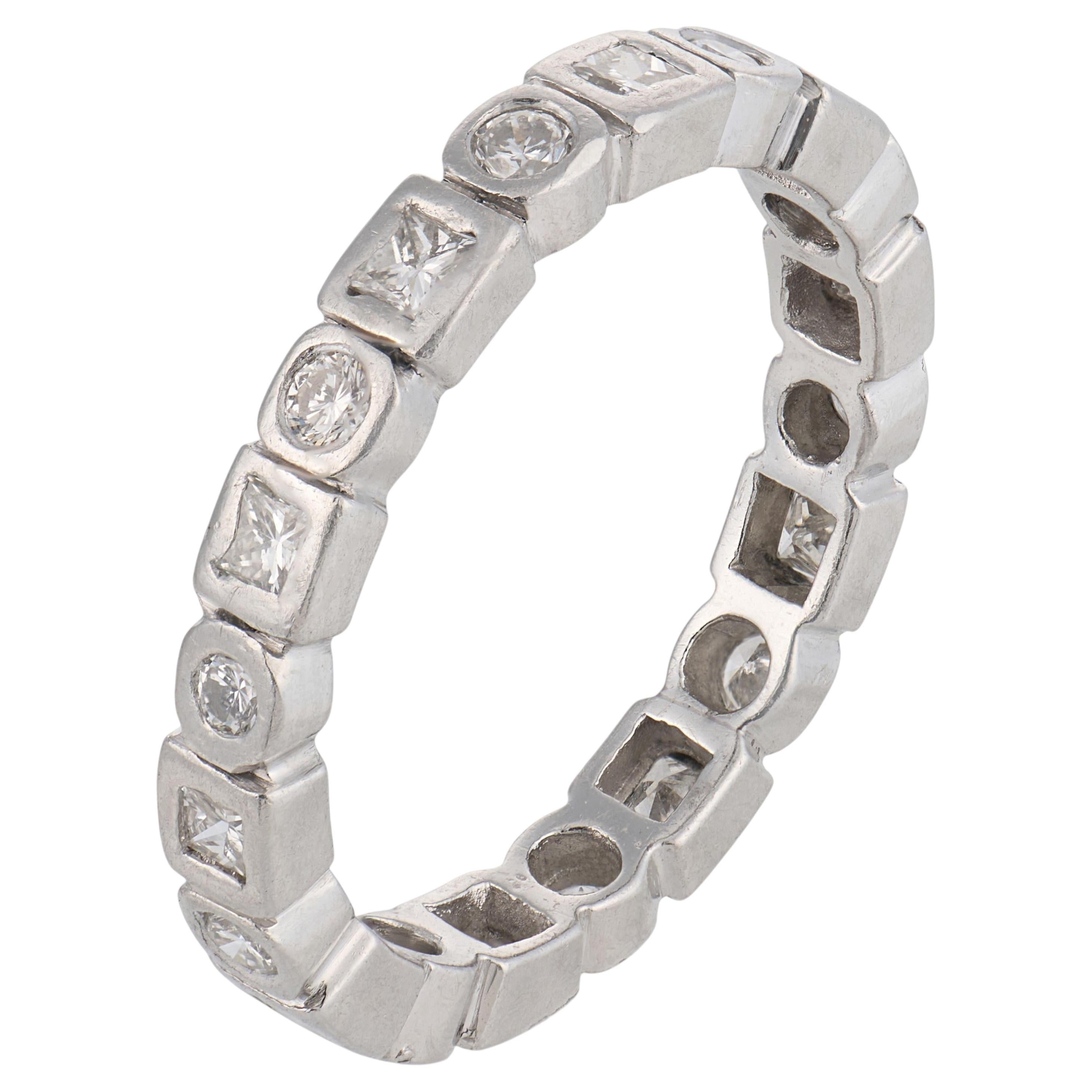 Vintage diamond platinum eternity band