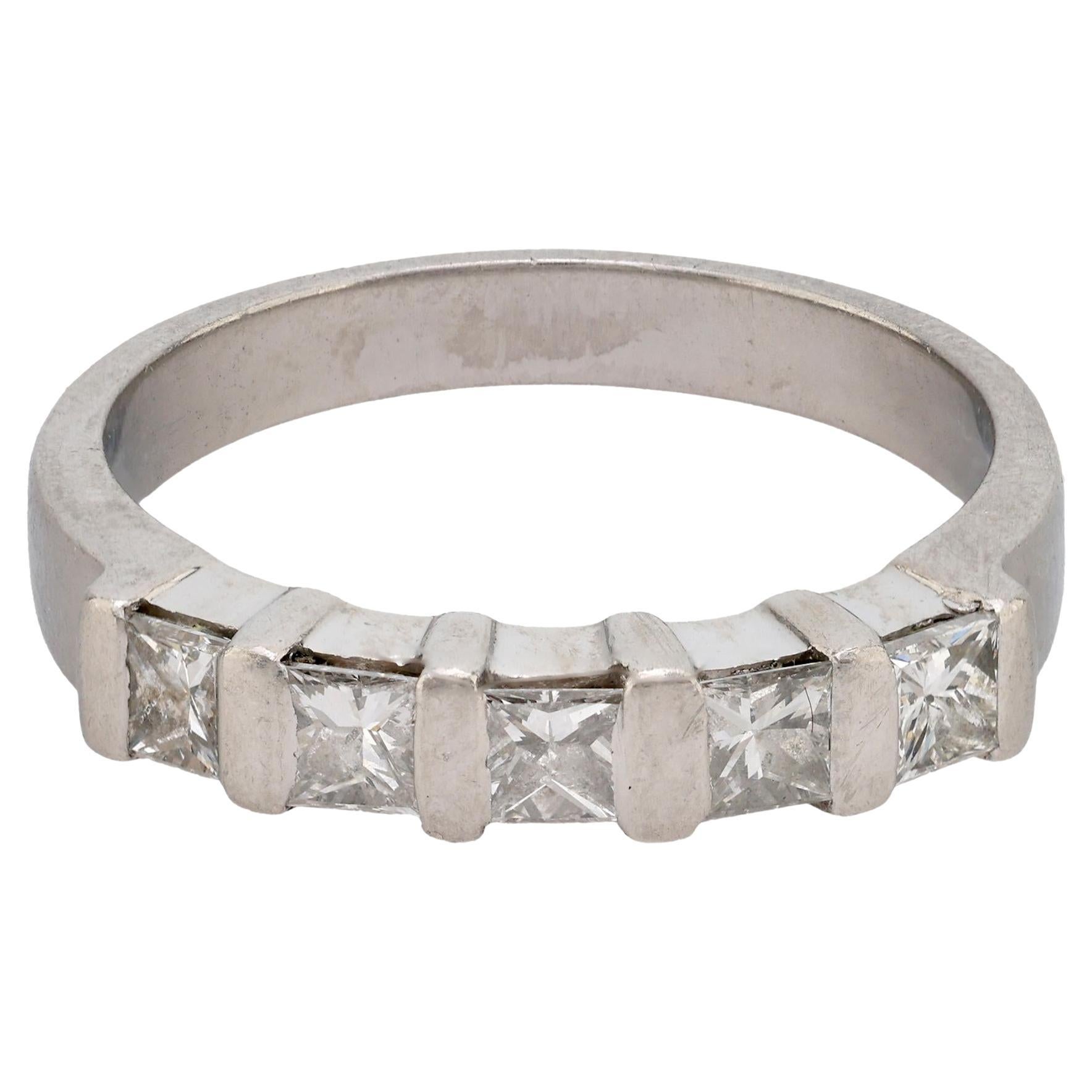 Vintage diamond platinum five stone ring