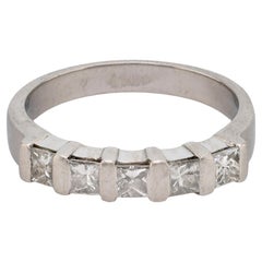Vintage diamond platinum five stone ring