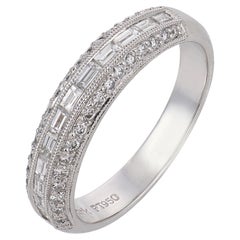 Vintage diamond platinum half eternity band