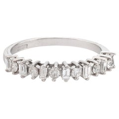 Vintage diamond platinum half eternity wedding band
