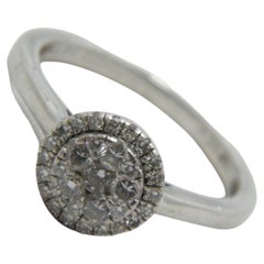 Used Diamond Platinum Halo Engagement Ring Size I 4.5 950 Purity Designer