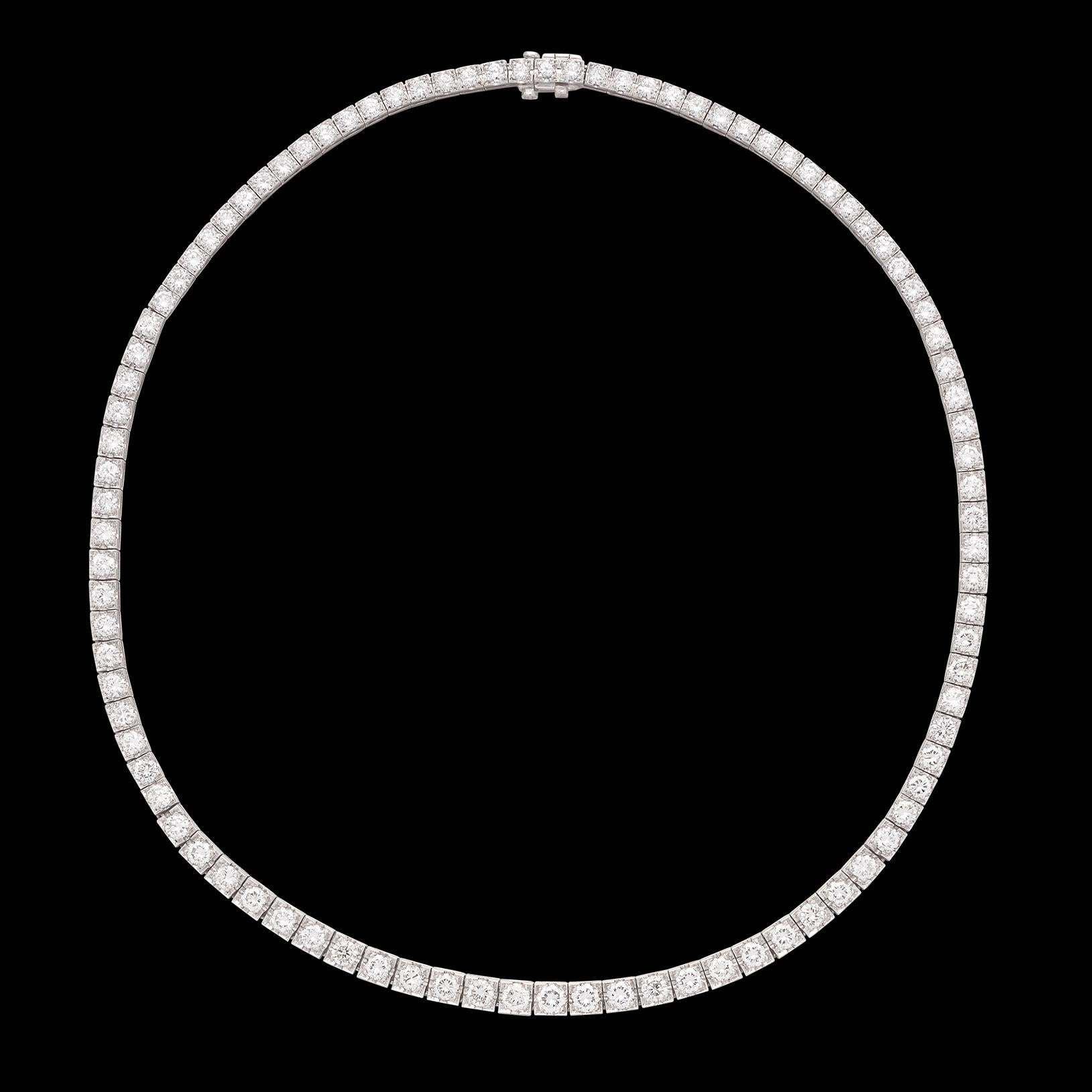 Women's Vintage Diamond & Platinum Riviere Necklace