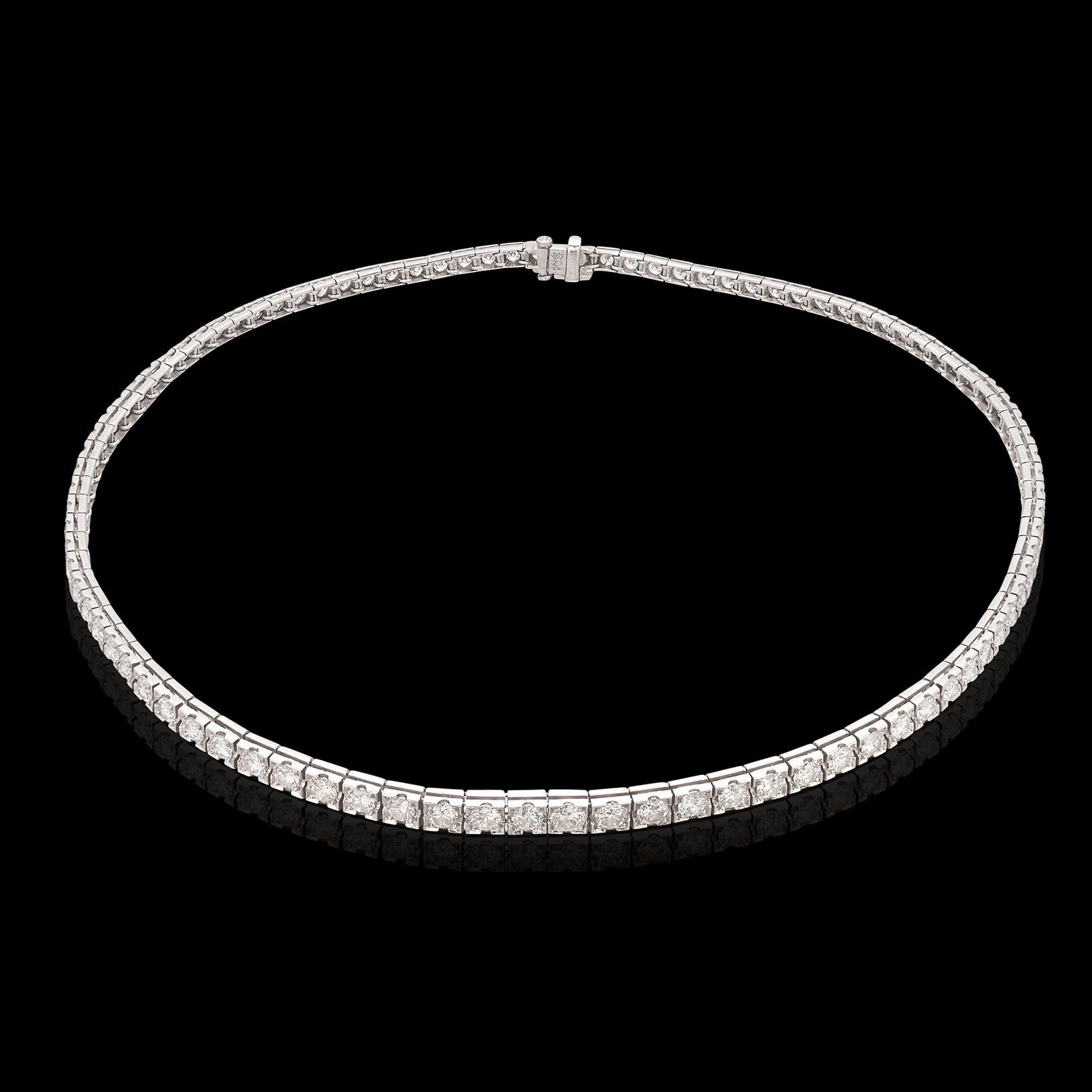 Vintage Diamond & Platinum Riviere Necklace 1