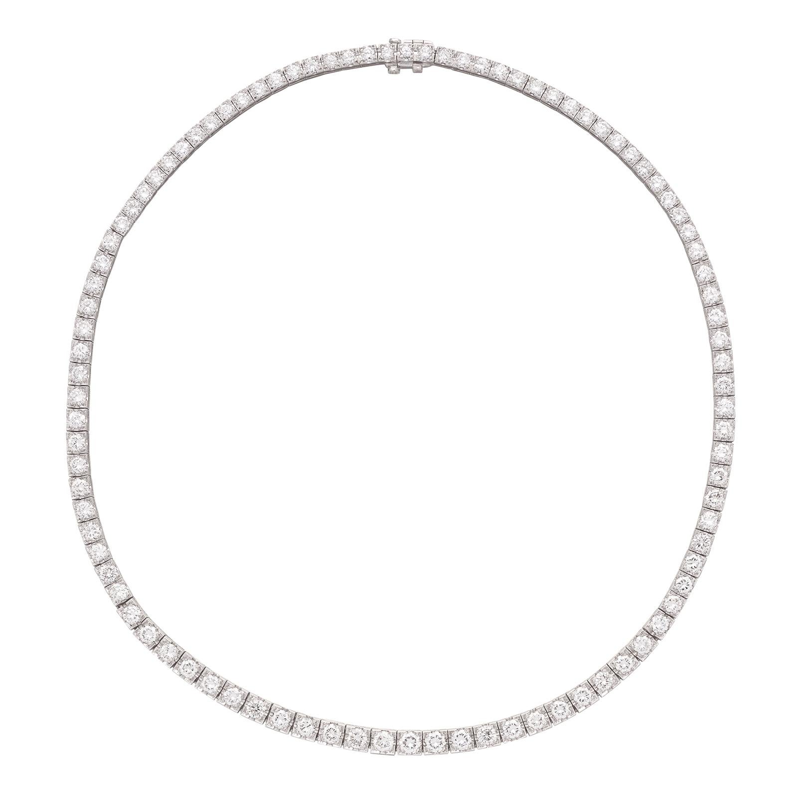 Vintage Diamond & Platinum Riviere Necklace 2