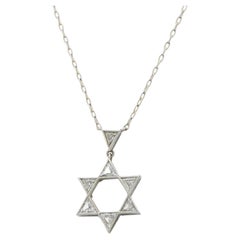 Collar "estrella de David" vintage de diamantes y platino