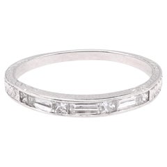 Vintage Diamond Platinum Wedding Band