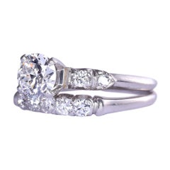 Vintage Diamond Platinum Wedding Set