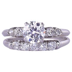 Parure de mariage vintage en diamant et platine