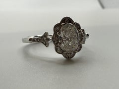 Vintage Diamond ring 14KT gold engagement ring 0.75ct center diamond