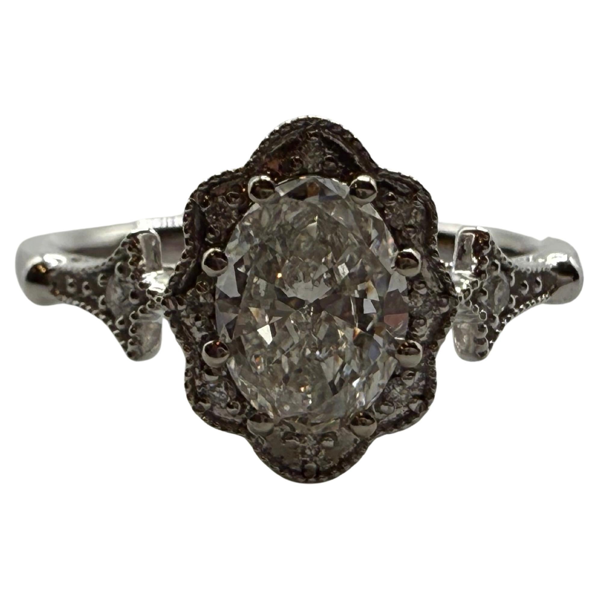 Vintage Diamond ring 14KT gold engagement ring 0.75ct center diamond