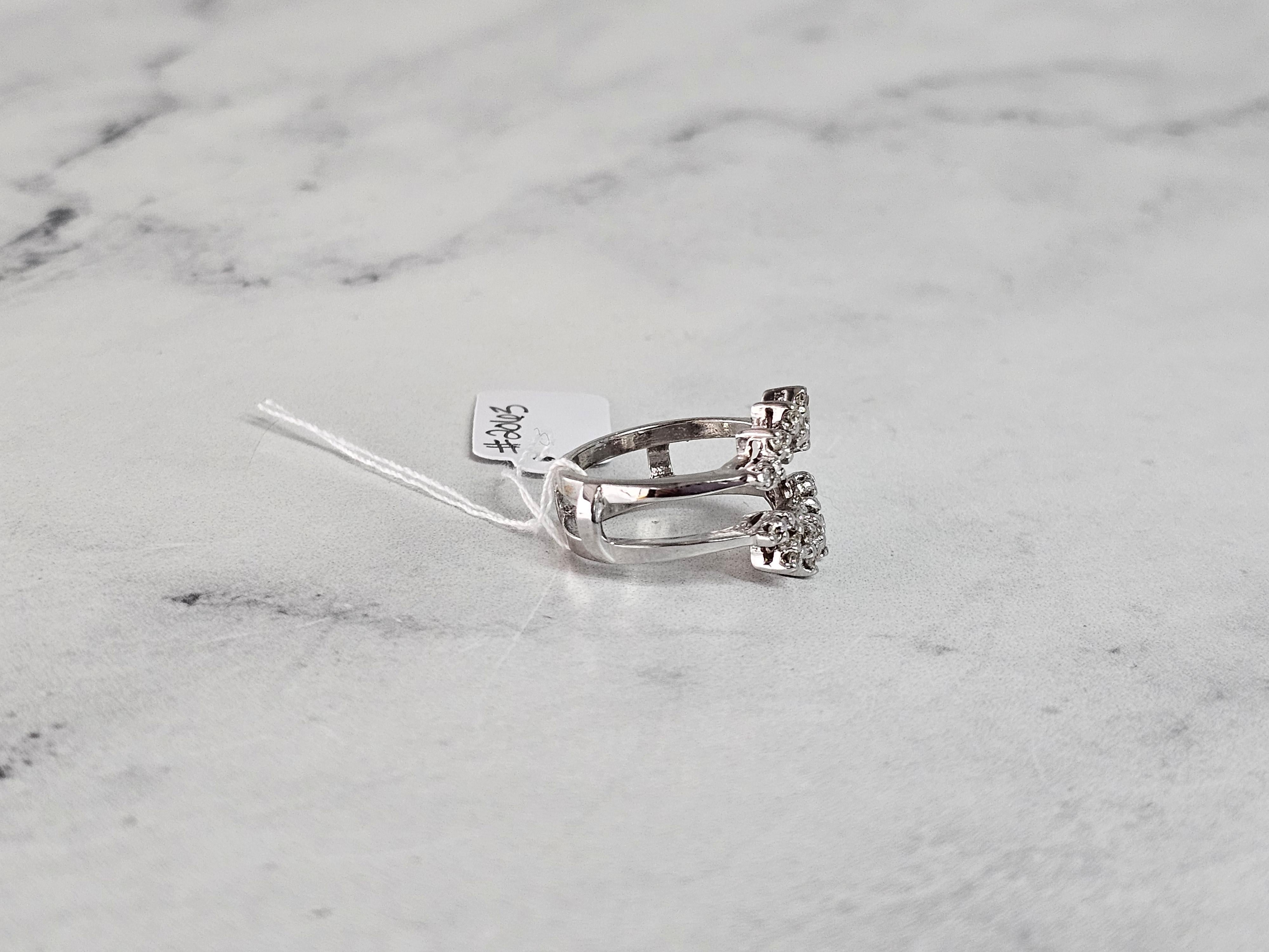 Vintage Diamond Ring Guard Enhancer 14k White Gold In New Condition For Sale In Sugar Land, TX