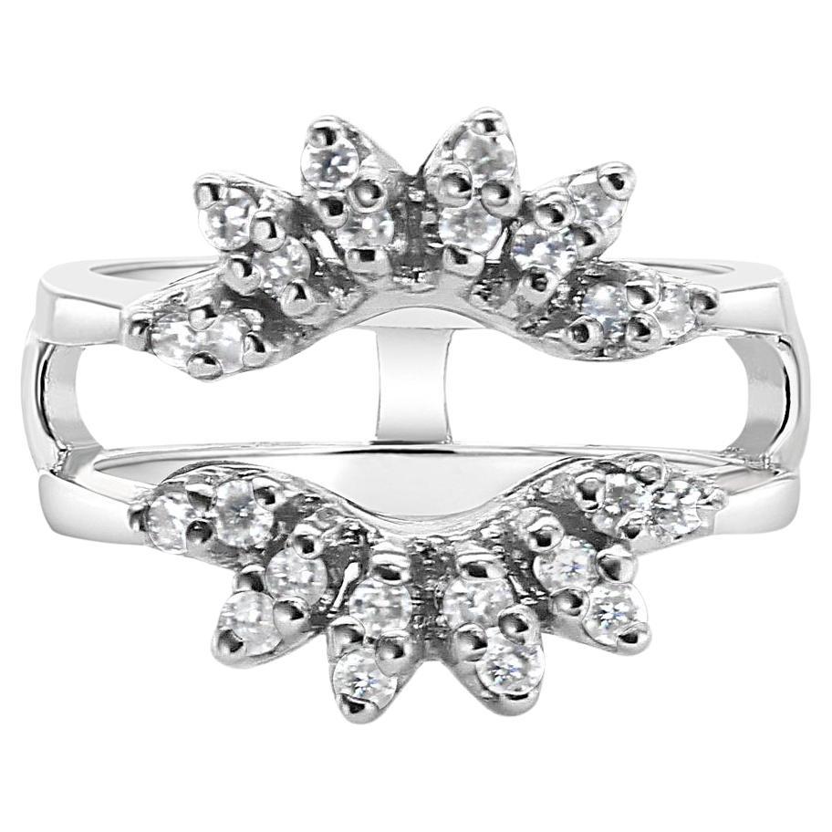 Vintage Diamond Ring Guard Enhancer 14k White Gold
