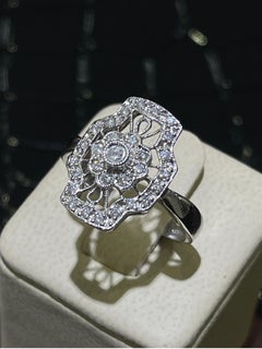Vintage Diamond Ring In 14k White Gold