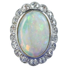 Vintage Diamond Ring in 6ct Opal, circa 1940