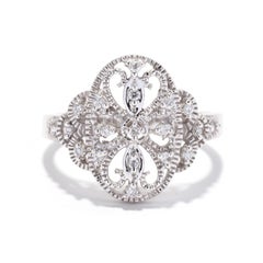 Vintage Diamond Ring, White Gold Diamond Ring, Milgrain Diamond Ring