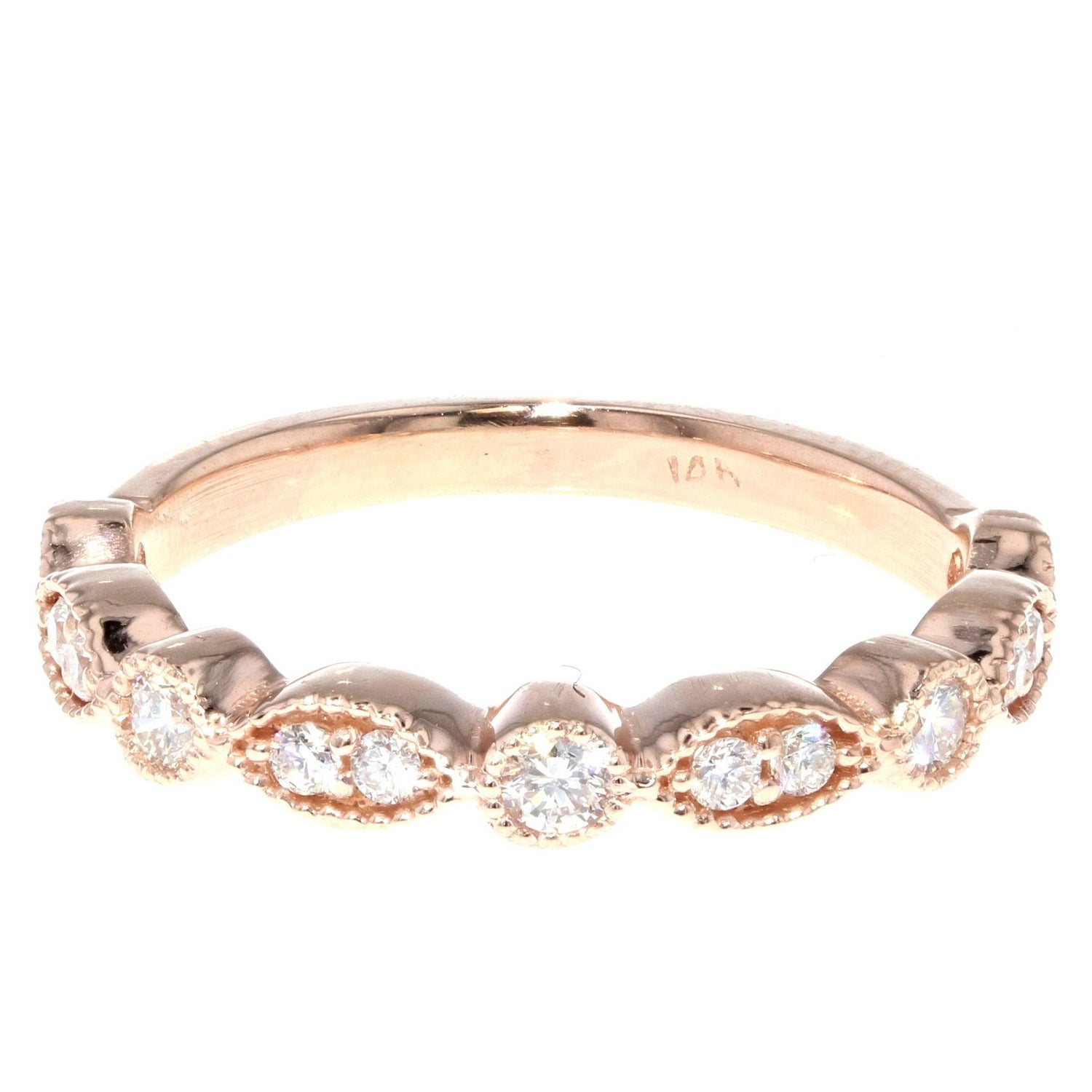 Vintage Diamond Rose Gold Wedding Band For Sale At 1stdibs