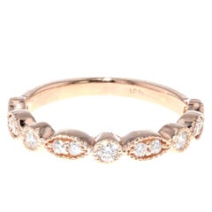 Vintage Diamond Rose Gold Wedding Band