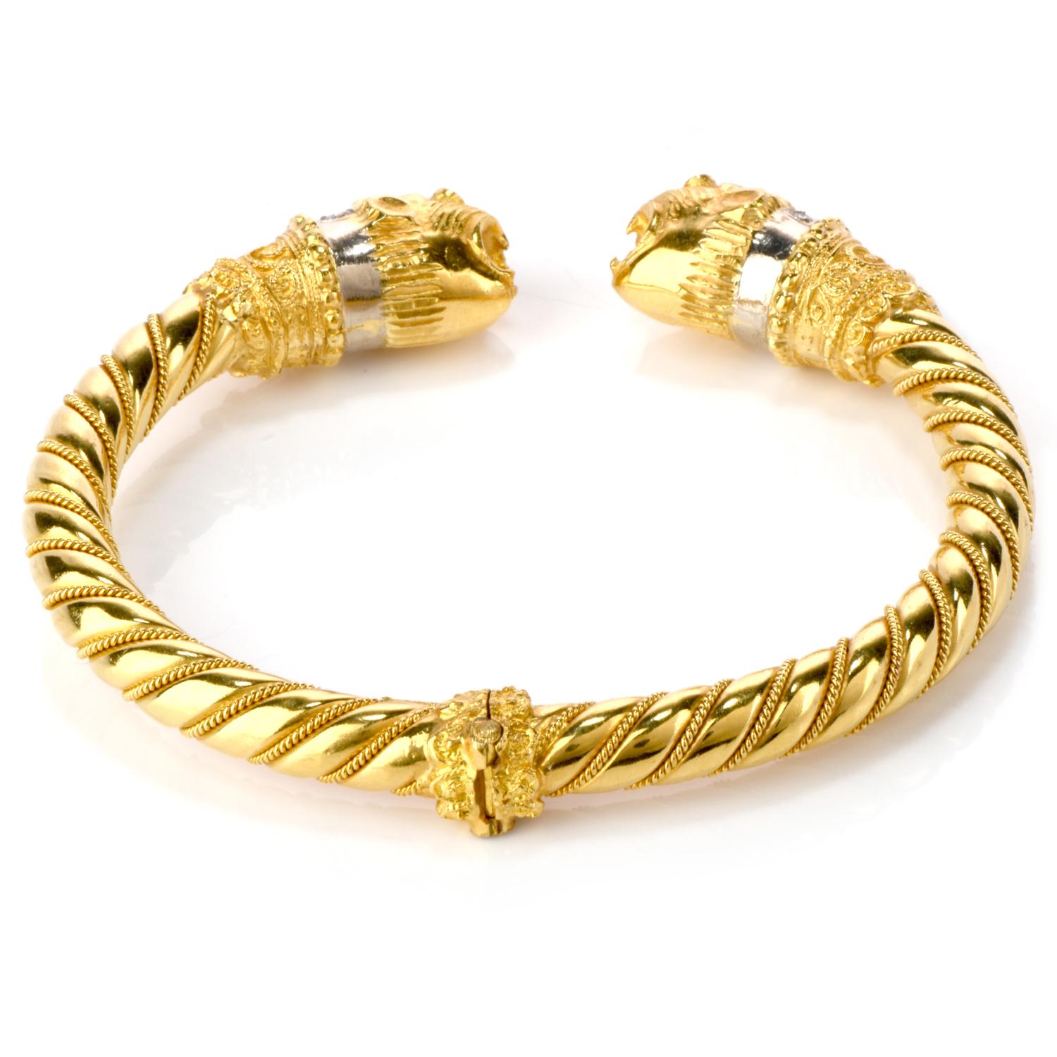 gold lion head bracelet