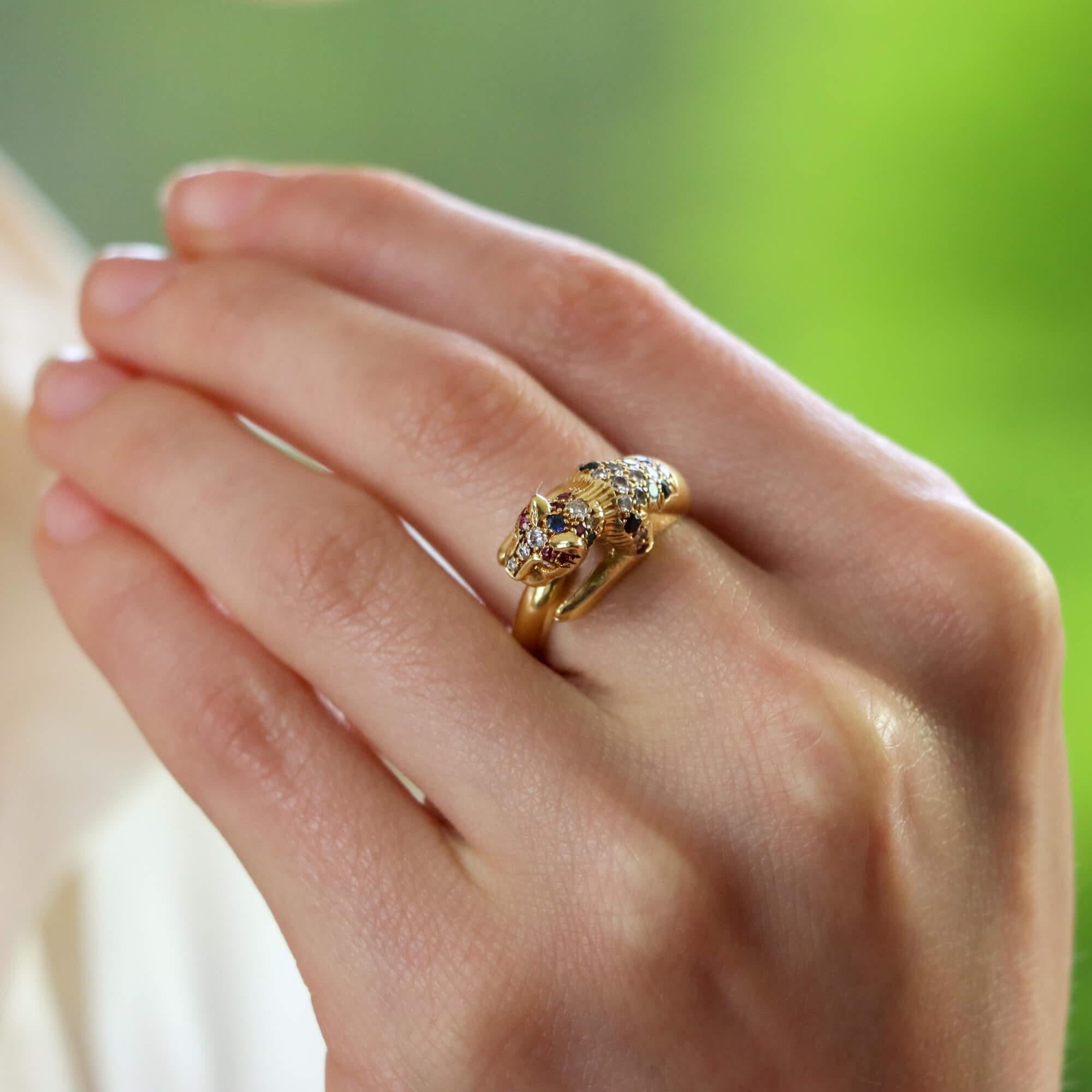 Bague leopard or store