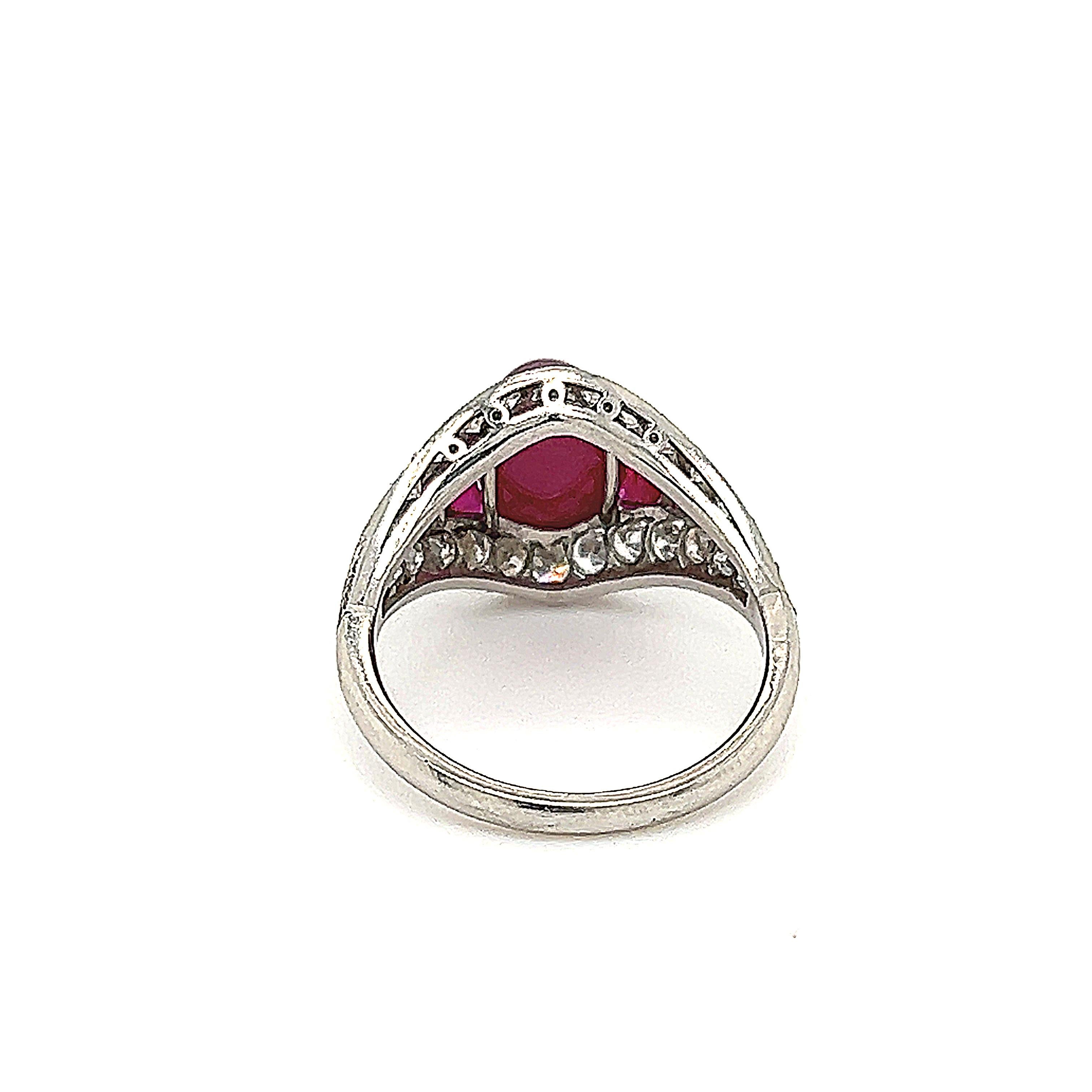 Women's Vintage Diamond & Ruby Cocktail Ring